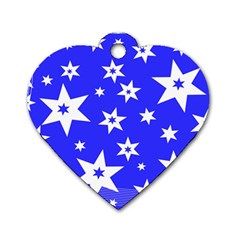 Star Background Pattern Advent Dog Tag Heart (two Sides)