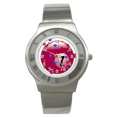 Billiard Ball Ball Game Pink Stainless Steel Watch