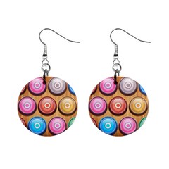 Background Colorful Abstract Brown Mini Button Earrings