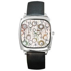 Background Watches Key Time Retro Square Metal Watch