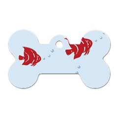 Fish Red Sea Water Swimming Dog Tag Bone (two Sides)