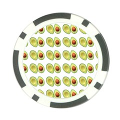 Pattern Avocado Green Fruit Poker Chip Card Guard by HermanTelo