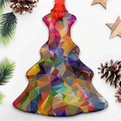 Polygon Wallpaper Christmas Tree Ornament (two Sides) by HermanTelo