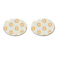 Stamping Pattern Yellow Cufflinks (oval)