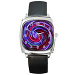 Swirl Vortex Motion Square Metal Watch Front