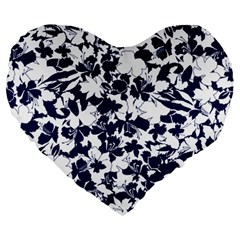 Flowers Garden Textiles Fabric Large 19  Premium Flano Heart Shape Cushions by Pakrebo