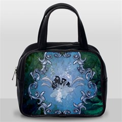 Surfboard With Dolphin Classic Handbag (one Side) by FantasyWorld7