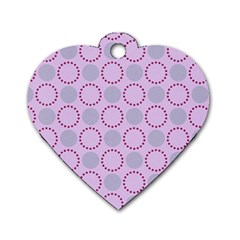 Circumference Point Pink Dog Tag Heart (two Sides)