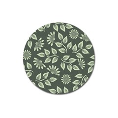 Flowers Pattern Spring Green Magnet 3  (round) by Bajindul