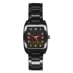 Germany Flag Hexagon Stainless Steel Barrel Watch