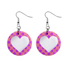 Love Heart Valentine Mini Button Earrings