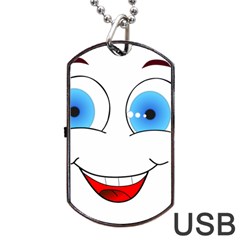 Smiley Face Laugh Comic Funny Dog Tag Usb Flash (two Sides) by Sudhe