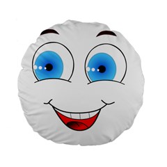 Smiley Face Laugh Comic Funny Standard 15  Premium Flano Round Cushions by Sudhe