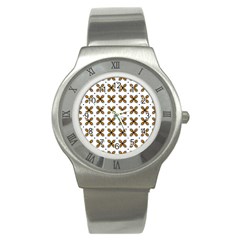 Pattern Orange Stainless Steel Watch