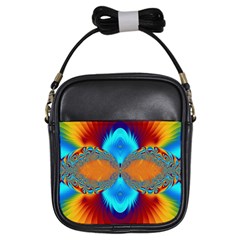 Artwork Digital Art Fractal Colors Girls Sling Bag by Pakrebo