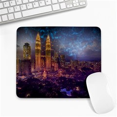 City Lights Skyline Buildings Large Mousepads by Wegoenart