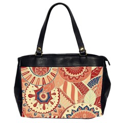 Pop Art Paisley Flowers Ornaments Multicolored 4 Oversize Office Handbag (2 Sides) by EDDArt