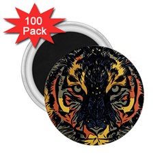 Tiger Predator Abstract Feline 2 25  Magnets (100 Pack)  by Pakrebo