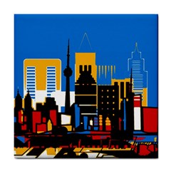 Architecture City House Window Tile Coaster by Pakrebo