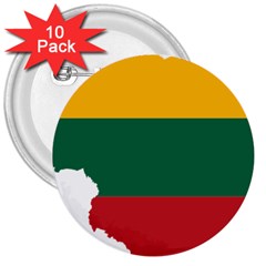 Lithuania Country Europe Flag 3  Buttons (10 Pack)  by Sapixe