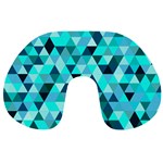 Teal Triangles Pattern Travel Neck Pillow Front