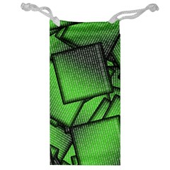 Binary Digitization Null Green Jewelry Bag