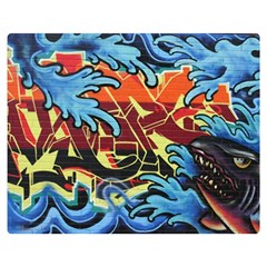 Graffiti Colourful Street Art Art Double Sided Flano Blanket (medium)  by Simbadda