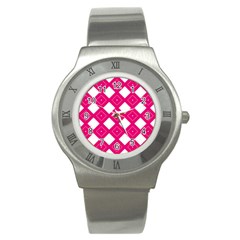 Backgrounds Pink Stainless Steel Watch