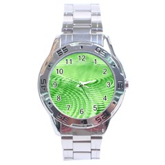 Wave Concentric Circle Green Stainless Steel Analogue Watch