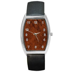 Fur Skin Bear Barrel Style Metal Watch