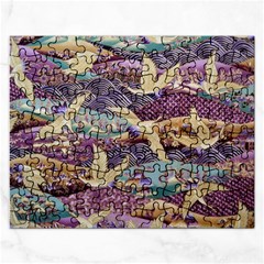 Textile Fabric Cloth Pattern Rectangular Jigsaw Puzzl by Wegoenart