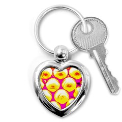 Pop Art Tennis Balls Key Chain (heart) by essentialimage