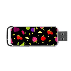 Vector Seamless Summer Fruits Pattern Colorful Cartoon Background Portable Usb Flash (one Side) by Vaneshart