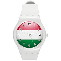 Flag Of Hungary Round Plastic Sport Watch (m) by trulycreative