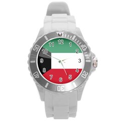 Flag Of Kuwait Round Plastic Sport Watch (l) by trulycreative