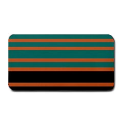 Black Stripes Orange Brown Teal Medium Bar Mats by BrightVibesDesign