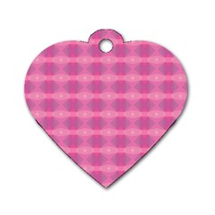 Pink Dog Tag Heart (two Sides)