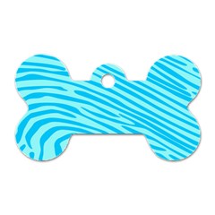 Pattern Texture Blue Dog Tag Bone (one Side)