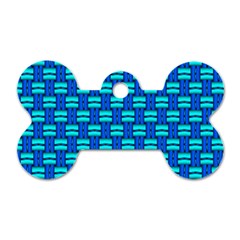 Pattern Graphic Background Image Blue Dog Tag Bone (one Side)