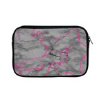 Marble light gray with bright magenta pink veins texture floor background retro neon 80s style neon colors print luxuous real marble Apple iPad Mini Zipper Cases Front