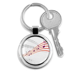 Music Notes Clef Sound Key Chain (round) by HermanTelo