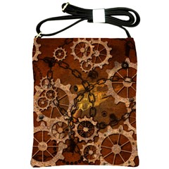 Steampunk Patter With Gears Shoulder Sling Bag by FantasyWorld7