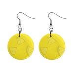 Yellow Pineapple Background Mini Button Earrings Front