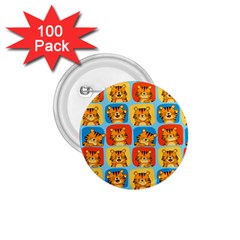 Cute Tiger Pattern 1 75  Buttons (100 Pack)  by designsbymallika