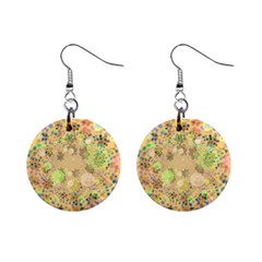 Flowers Color Colorful Watercolour Mini Button Earrings