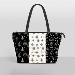 Black Golden Christmas Pattern Collection Classic Shoulder Handbag by Vaneshart