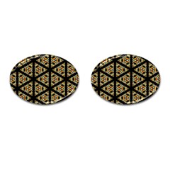 Pattern Stained Glass Triangles Cufflinks (oval)