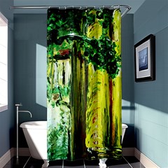 Old Tree And House With An Arch 8 Shower Curtain 36  X 72  (stall)  by bestdesignintheworld