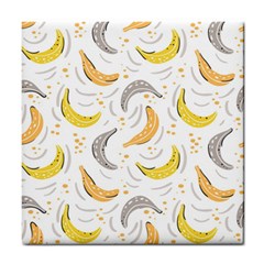 Seamless Stylish Pattern With Fresh Yellow Bananas Background Tile Coaster by Wegoenart