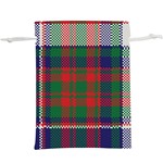 British Tartan Check Plaid Seamless Pattern  Lightweight Drawstring Pouch (XL) Back